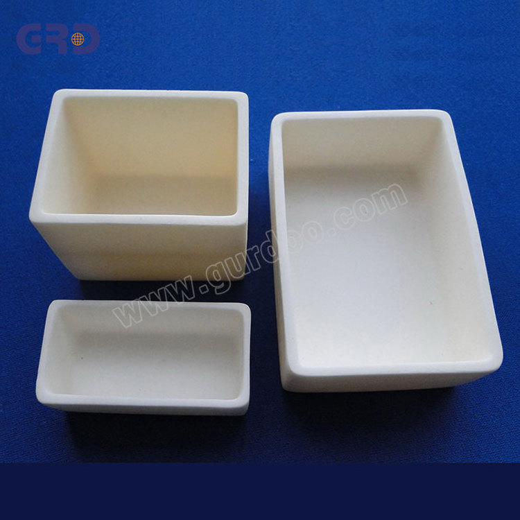 Square and rectangle alumina ceramic crucible for furnace kiln oven