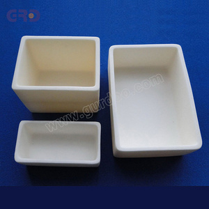 Square and rectangle alumina ceramic crucible for furnace kiln oven