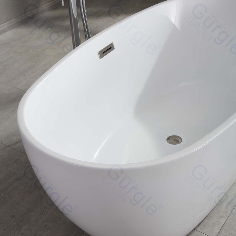 Gurgle Luxury bathtub Modern Indoor Bad Free Stand Alone Acrylic Bath Tub Bathroom Soaking Freestanding Bathtub