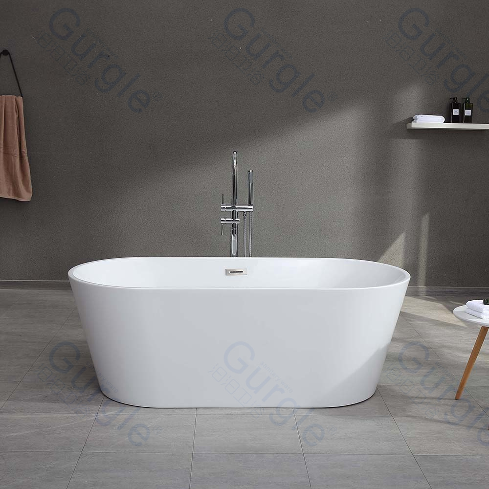 Hot Sale Acrylic Bathtub Modern Design Freestanding Bath Tub White Free Standing Alone Soaking whirlpool Tub