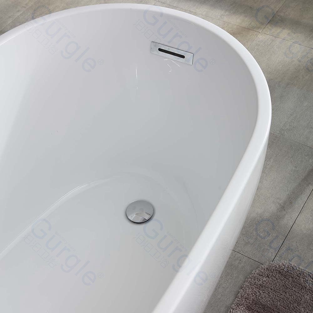 Best selling 2023 indoor white single person design Acrylic Material Freestanding solid surface bathtub