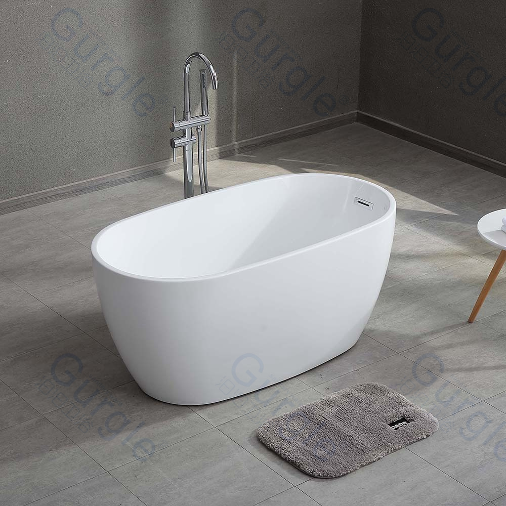 Best selling 2023 indoor white single person design Acrylic Material Freestanding solid surface bathtub