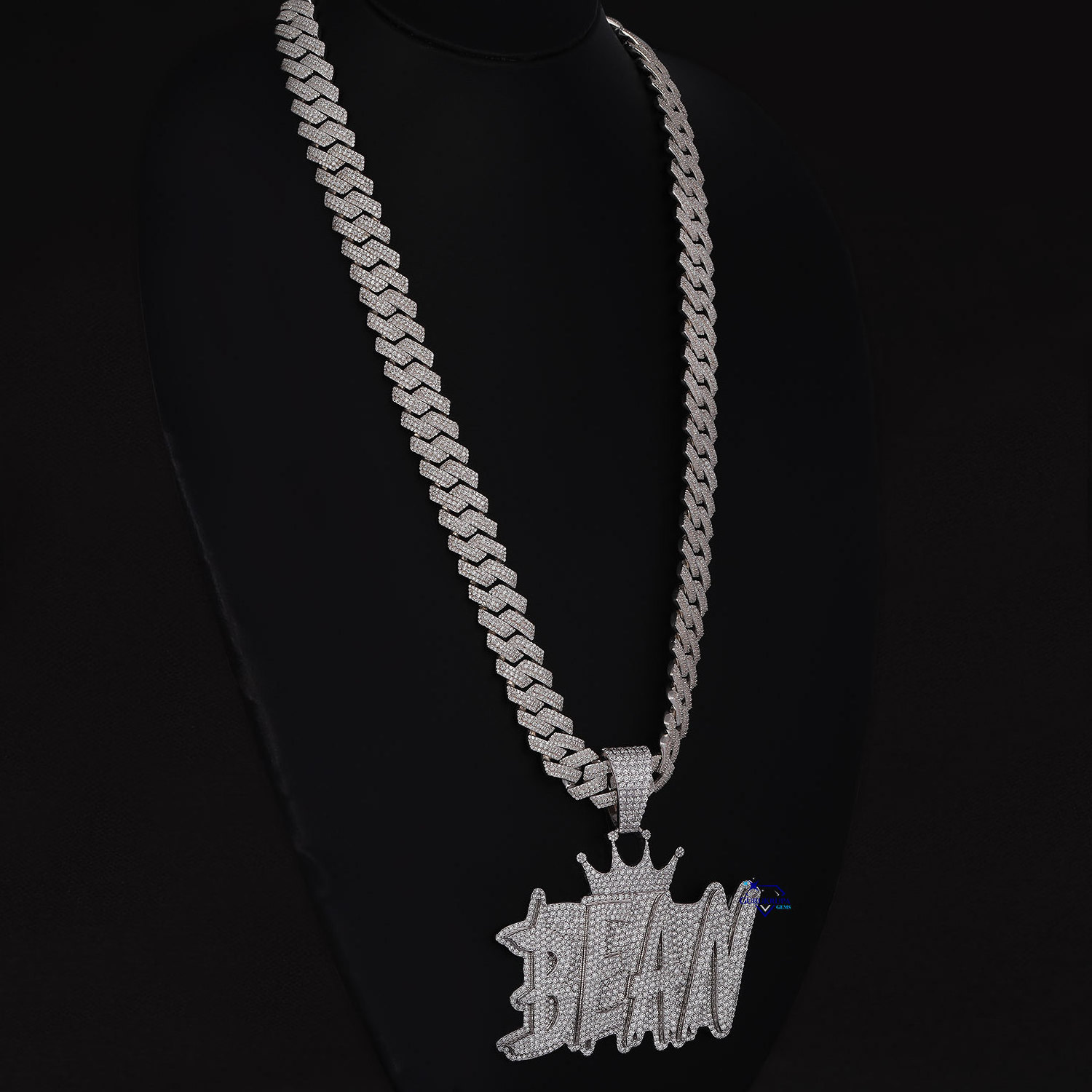 Fashion hip hop jewelry crafted in 925 sterling silver labgrown diamond heavy bling iced out chain with pendant trending jewelry