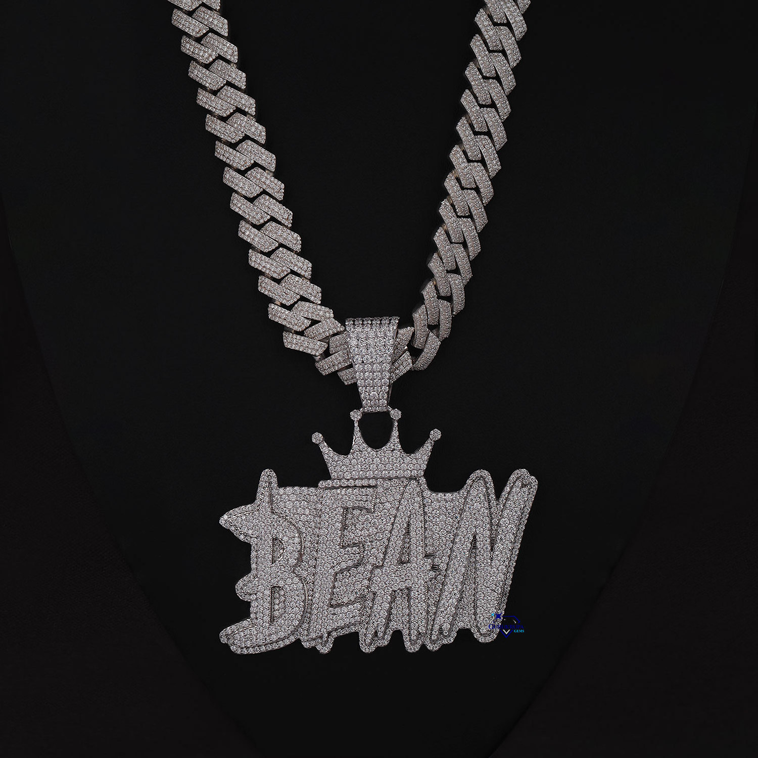 Fashion hip hop jewelry crafted in 925 sterling silver labgrown diamond heavy bling iced out chain with pendant trending jewelry