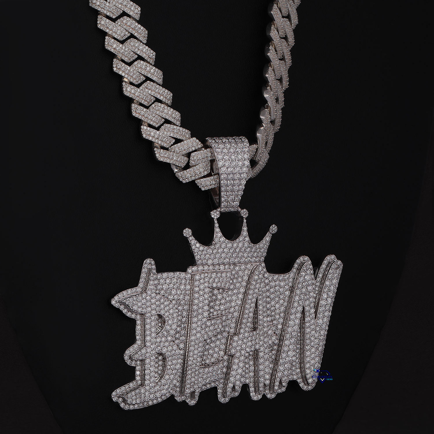 Fashion hip hop jewelry crafted in 925 sterling silver labgrown diamond heavy bling iced out chain with pendant trending jewelry