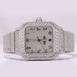 Presenting our hip hop style mens iced out watch featuring moissanite diamonds with VVS clarity and set in stainless steel