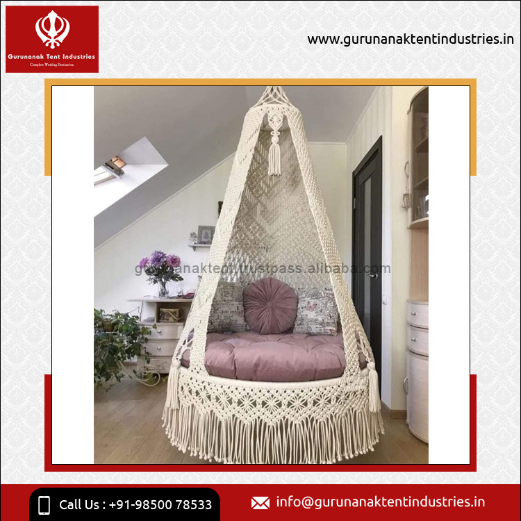 Luxurious and Unique Macrame Material Handmade Swing Exporter of Superior Quality Swing Chair Available at Excellent Price