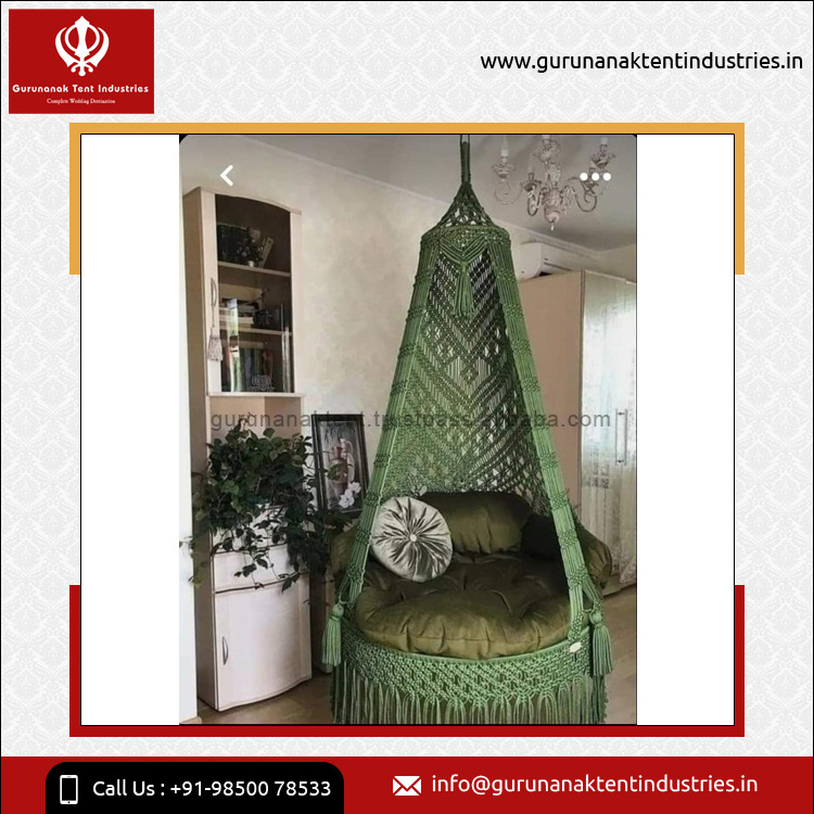 Luxurious and Unique Macrame Material Handmade Swing Exporter of Superior Quality Swing Chair Available at Excellent Price