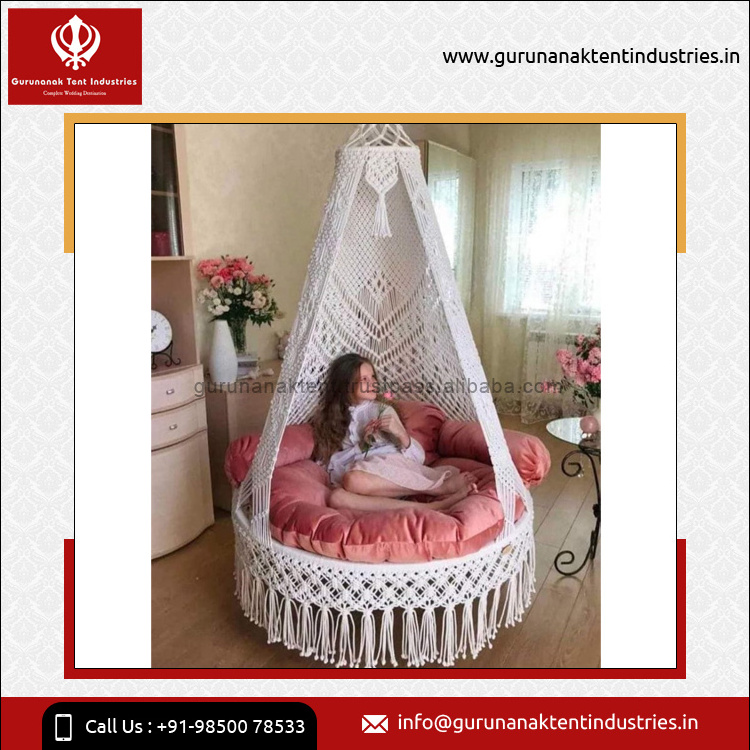 Luxurious and Unique Macrame Material Handmade Swing Exporter of Superior Quality Swing Chair Available at Excellent Price