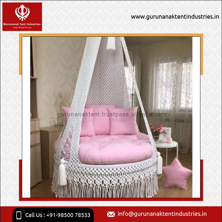 Easy Installation Macrame Swings for Living Room, Balcony and Terrace Available at Affordable Market Price Manufactured in India