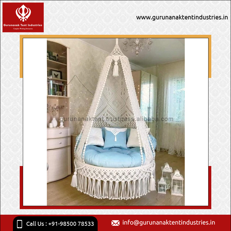 Easy Installation Macrame Swings for Living Room, Balcony and Terrace Available at Affordable Market Price Manufactured in India