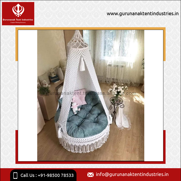 Indoor Swing for Living Room, Balcony and Terrace Modern Design Style Custom Made Macrame Material Swings at Wholesale Price