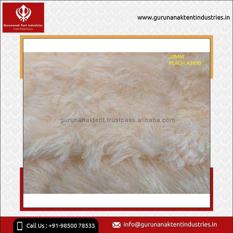 Direct Factory Supply of Super Soft Material Long Hair Fur Cloth with Stiff Backing 20mm Faux Fur Plush Fabric at Best Price