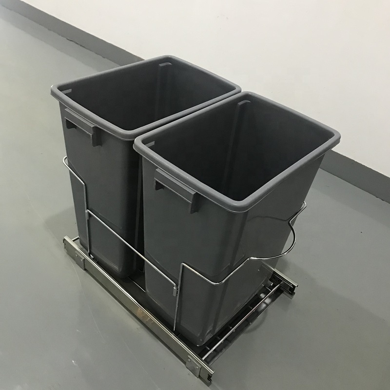 Kitchen Waste Trash Can Container Bin Pull Out Drawer Wire Basket Bins Organizer For Kitchen