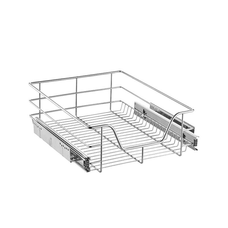 Kitchen Organizer Cabinet Systems Chrome Wire Basket Drawers Pull Out Metal Basket Storage Baskets