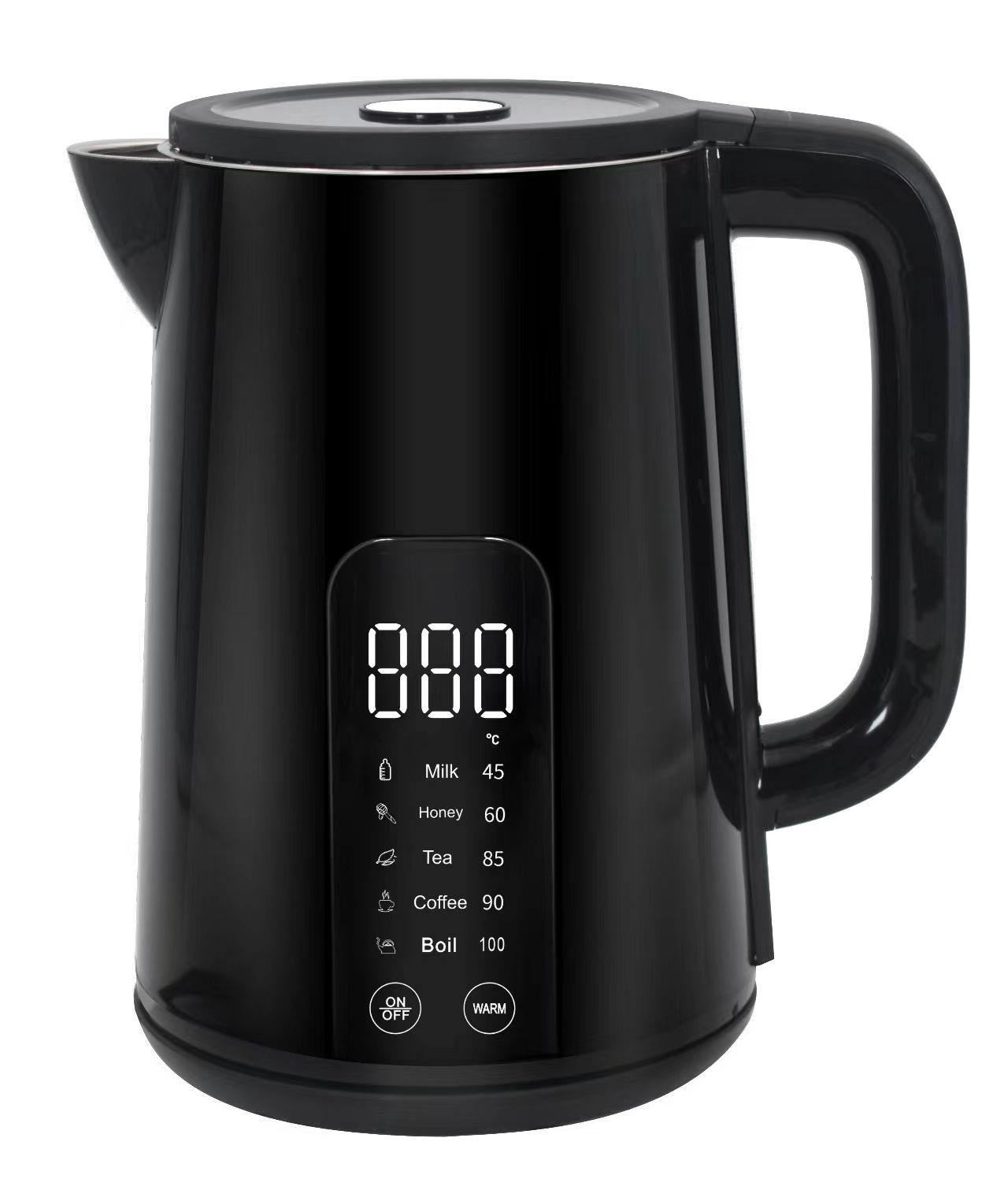 Black 1.7L Double layer Cold touch smart digital electric kettle with  keep warm temperature electronic control Tea milk coffee