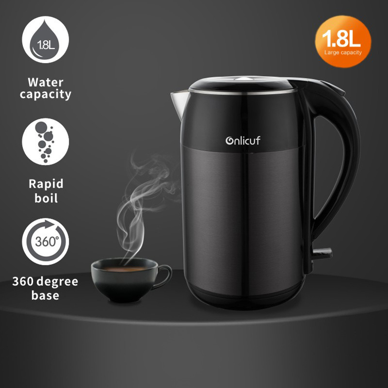 The Home Hotel Appliance Food Grade 304 Stainless Steel Electric Water Kettle 360 Degree Boil Water  1.8L