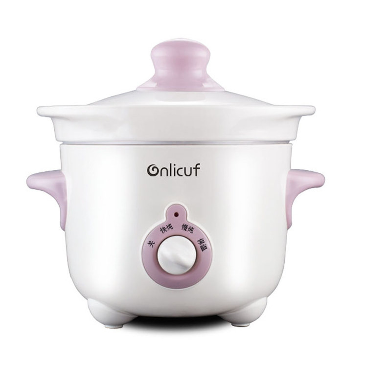 1.0L 1.5L 2.0L safety baby food slow cooker with ceramic pot rotary knob