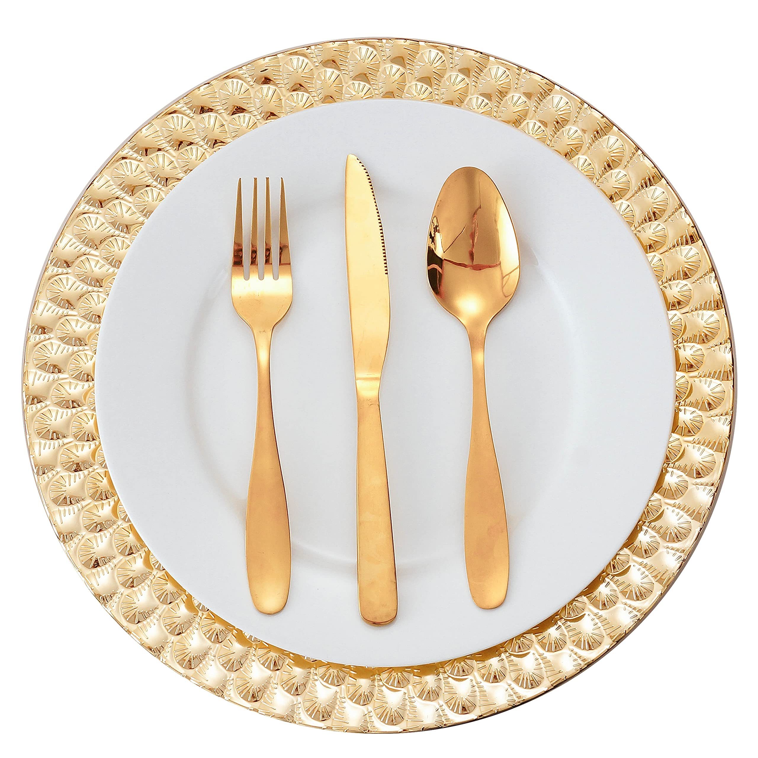 13 inch Plastic Charger Plates Wedding Decoration Melamine Plates Gold Copper Home Hotel Restaurant charger plates wedding