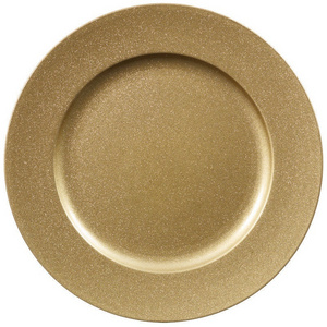 13" Round Gold glitter charger plates Wedding smooth under plate