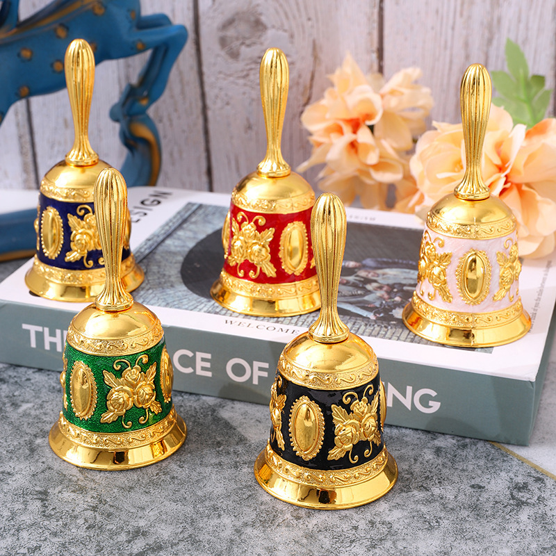 souvenir small metal craft christmas decorative engraved brass cast iron dinner classroom table bells for sale