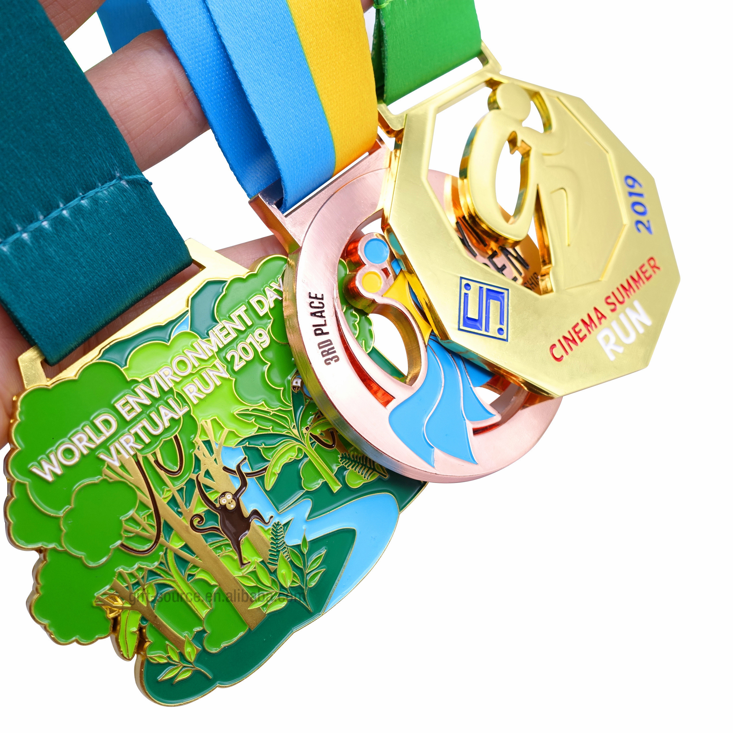 Supplier Design Graduation Medals Custom Medallion Running Sports Metal Zinc Alloy Award Medals Blank Medal Souvenir With Ribbon