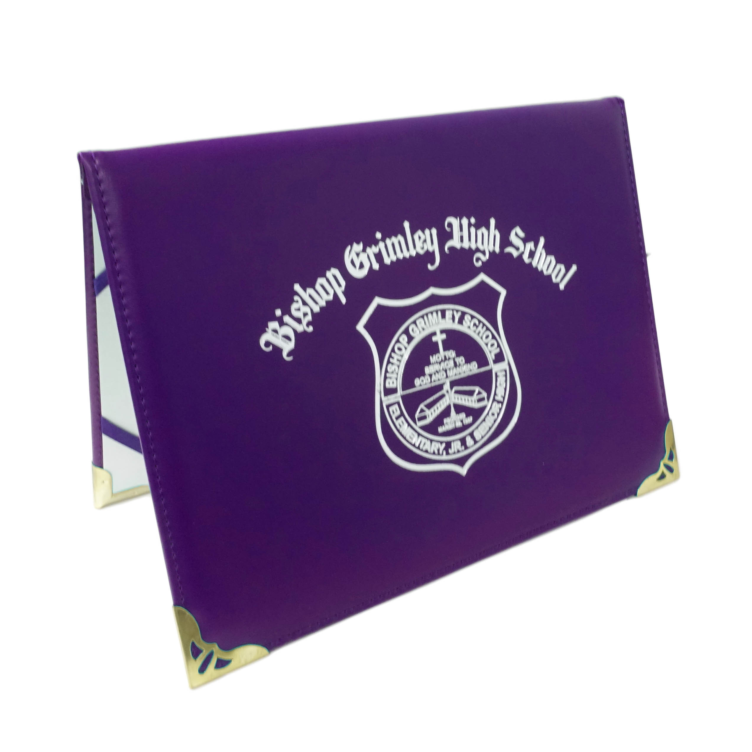 Blue Leather A4 Certificate Custom Design Smooth Imprinted Diploma/Certificate Cover School Graduation PU Folder