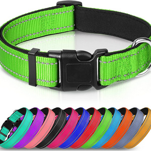 Custom Personalized Diy Plain Nylon Lanyard Choke Reflective Tape Glow Pet Trainer Collars For Dogs