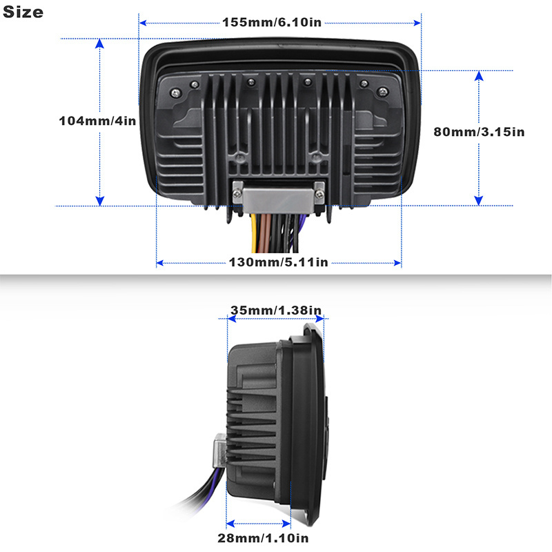 Marine Radio Waterproof Digital Stereo Media BT Audio Player+ 2 pair Marine Speakers +FM AM Antenna For ATV UTV Golf Cart