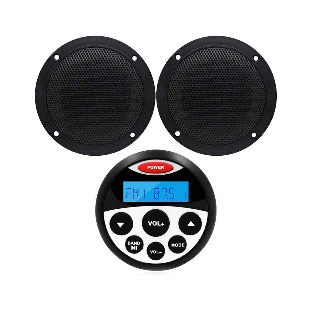 Marine Radio Stereo Waterproof BT Audio FM AM Receiver MP3 Player 4inch Marine Speakers For UTV ATV Yacht Boat Motorcycle