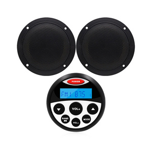 Marine Radio Stereo Waterproof BT Audio FM AM Receiver MP3 Player 4inch Marine Speakers For UTV ATV Yacht Boat Motorcycle