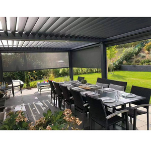 Motorized louvered roof pergola kits outdoor aluminium waterproof louvre roof system aluminium automatic roof louvers pergola