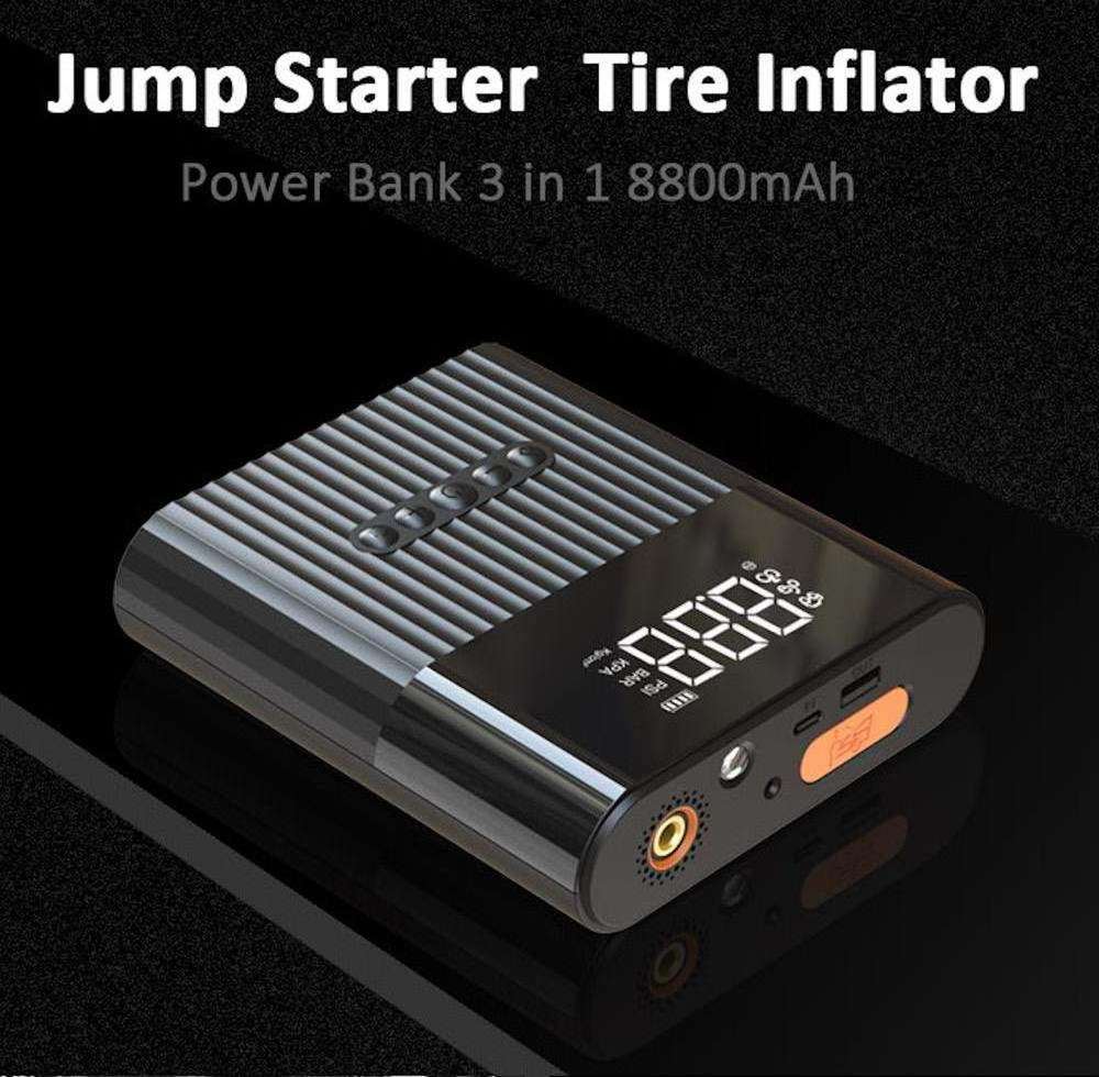 Portable Practical 12000mAh Car Jump Starter With Vehicle Tyre Air Pump 12V Air Compressor Tire Inflator