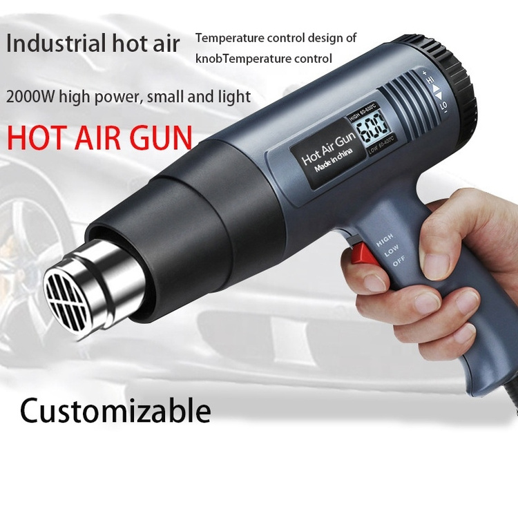 Low Price Brand New 2000w Temperature Eu Plug Adjustable Digital Display Handheld Heat Gun