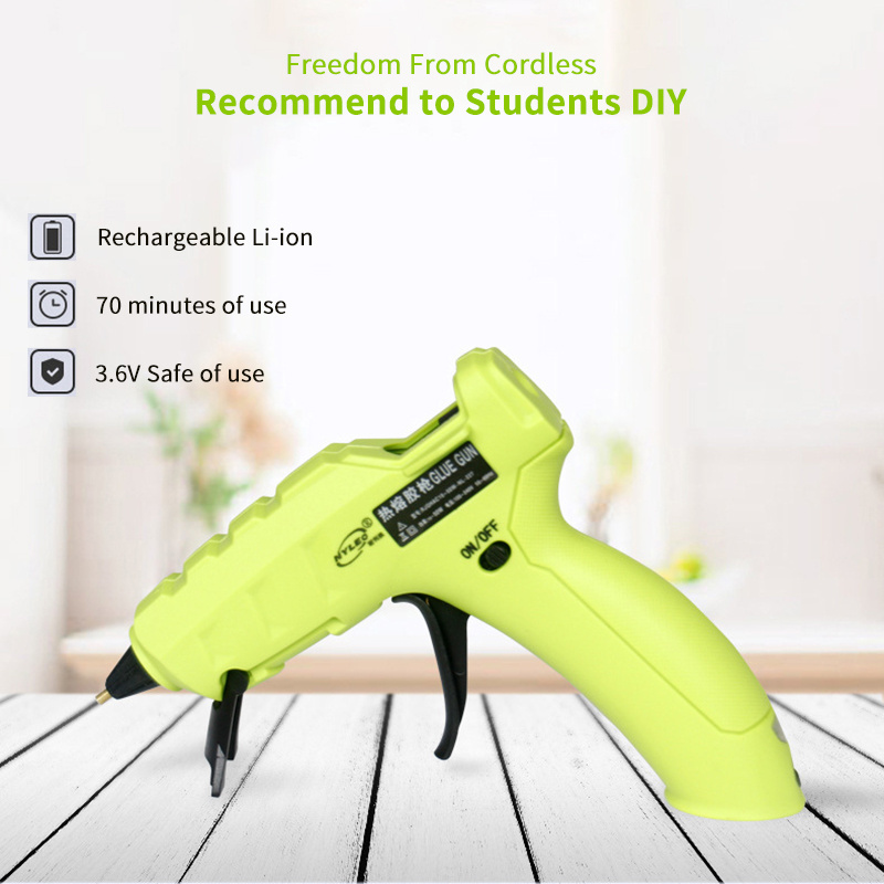 10W 3.6VCordless Hot Melt Glue Gun USB Rechargeable Li-ion For Craft Repair Home DIY Use 7mm glue stick mini wireless glue gun