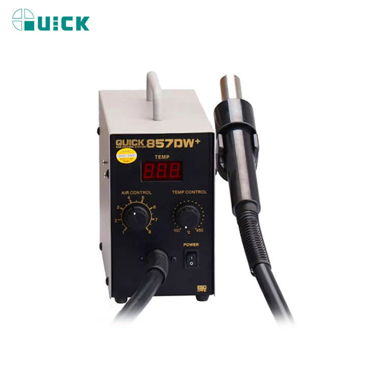 QUICK 857DW Adjustable Heater Hot Air Gun For Repair Tool Bga SMD Rework Station 580W Lead-free Hotair and Soldering Station