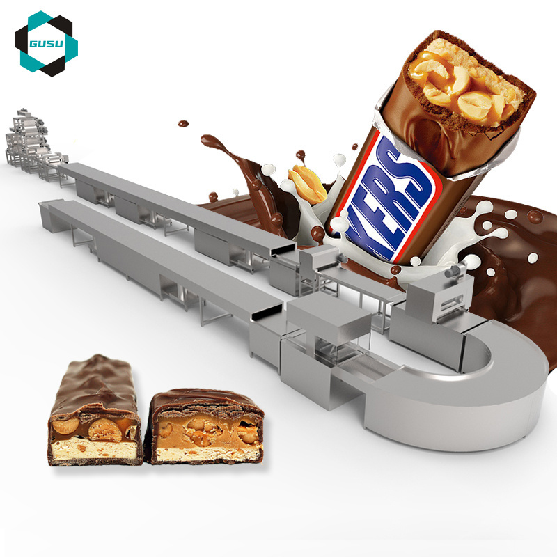 GUSU snickers chocolate candy bars production line snicker bar machine grain product making machines with CE certificate