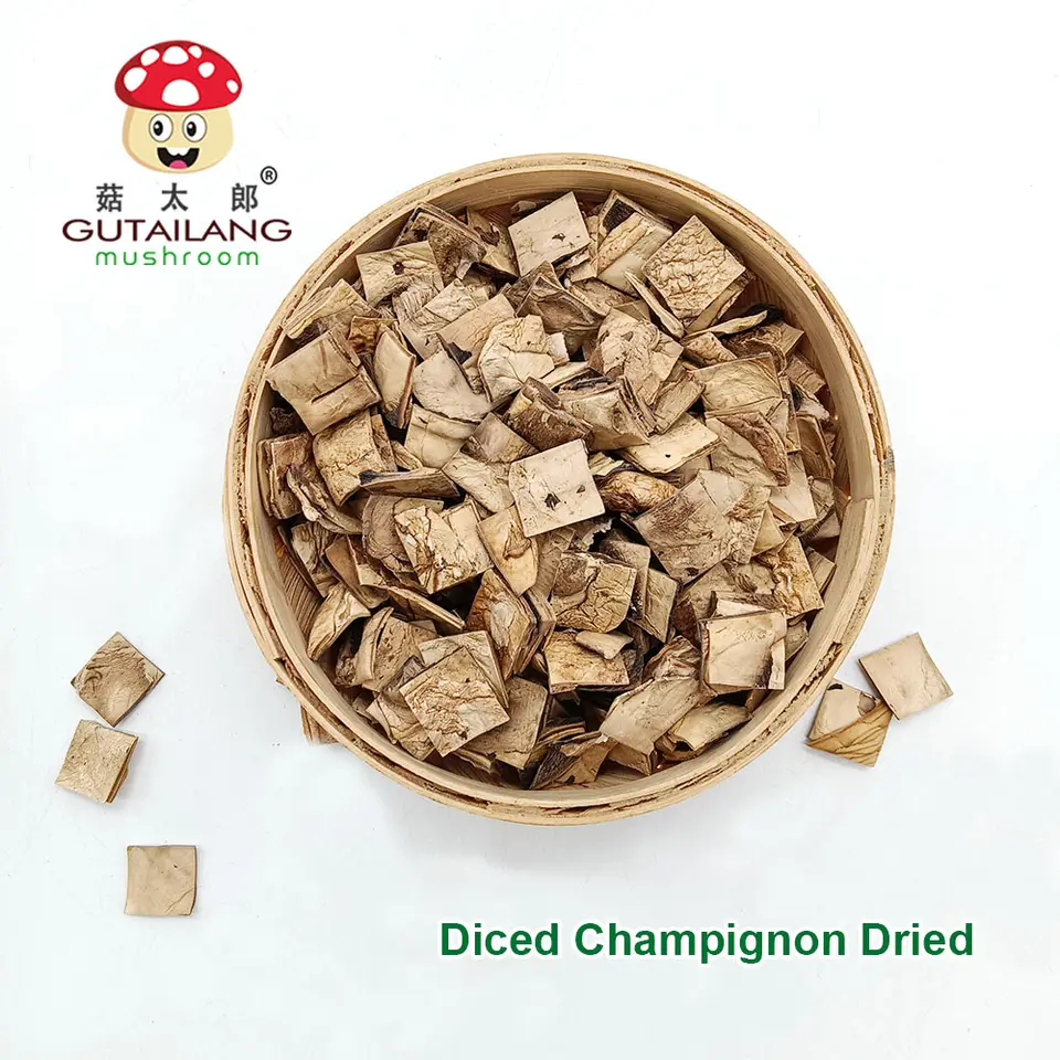 Factory Supply Wholesale Dried Champignon Granules Gutailang Dried Mushroom Cube Dried Champignon Diced Shiitake Mushroom