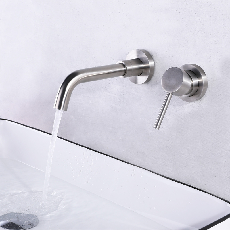 cUPC 304 Stainless Steel Single Handle Wall Mounted Concealed Basin Faucet Hot and Cold Water Mixer Tap