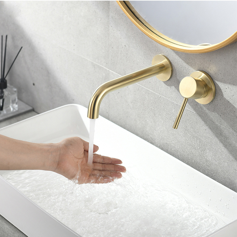 cUPC 304 Stainless Steel Single Handle Wall Mounted Concealed Basin Faucet Hot and Cold Water Mixer Tap