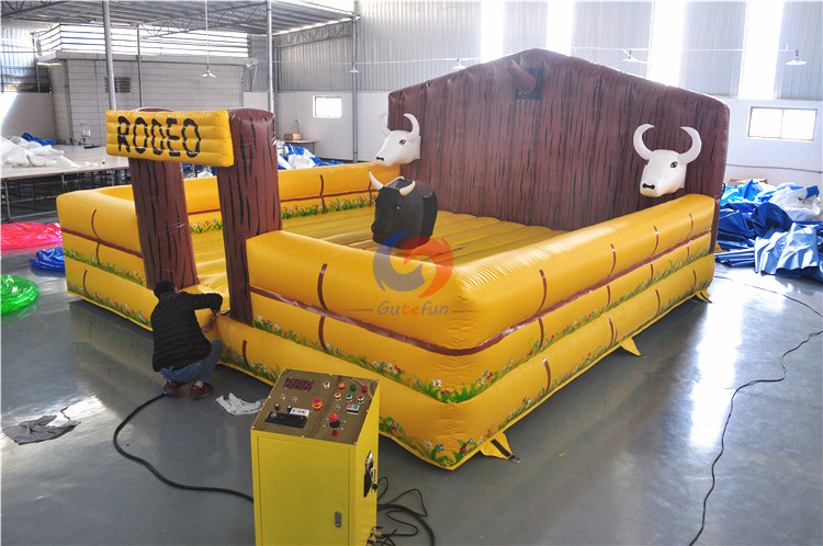 outdoor game kids mechanical inflatable rodeo bull ride simulator riding machine for sale