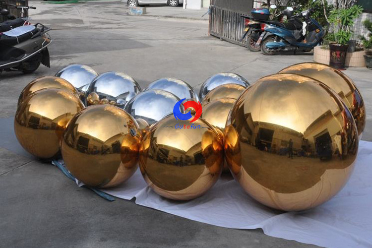 custom giant gold mirror inflatable silver ball christmas decoration giant 1m pvc inflatable mirror ball/sphere