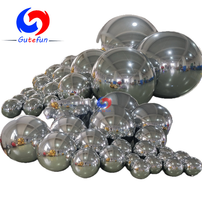 classic colour huge balloons Silver Giant Spheres big shiny inflatable balls giant chrome silver spheres for decoration