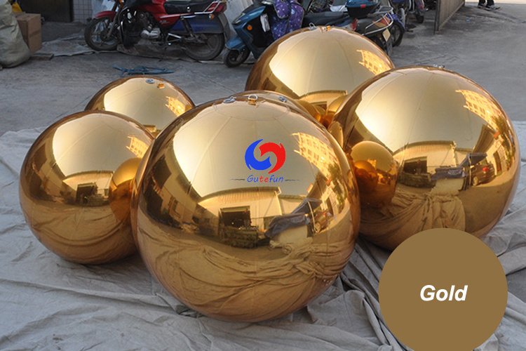 custom giant gold mirror inflatable silver ball christmas decoration giant 1m pvc inflatable mirror ball/sphere