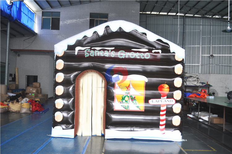 fantastic Santa's Inflatable Grotto, large inflatable Santa Claus house tent for Christmas events