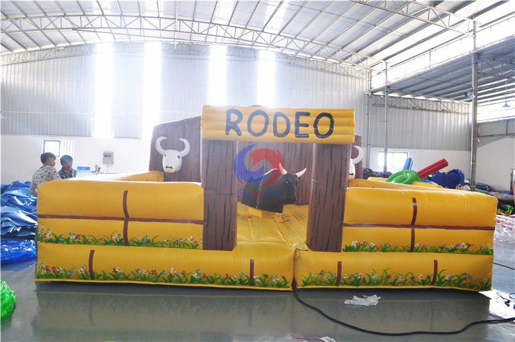 outdoor game kids mechanical inflatable rodeo bull ride simulator riding machine for sale