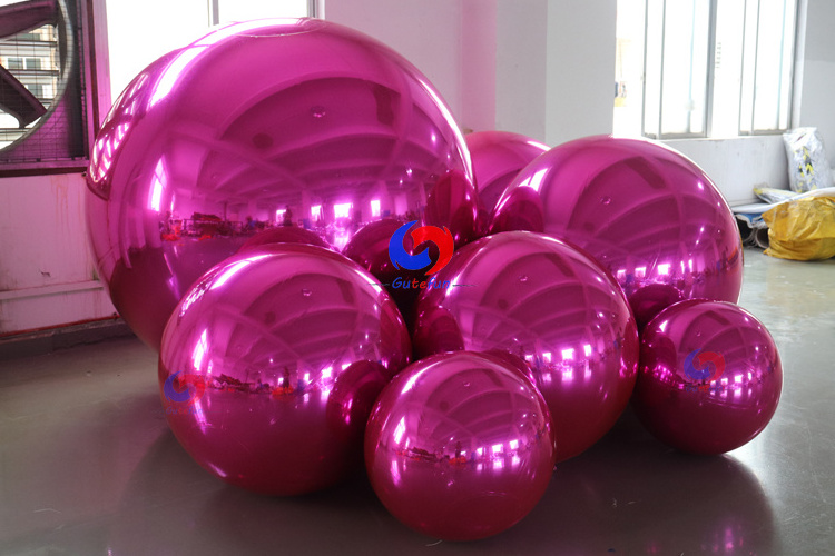 strong anchor D hooks ceiling hang big inflated mirror balls shiny spheres for Xmas events,  festivals decoration