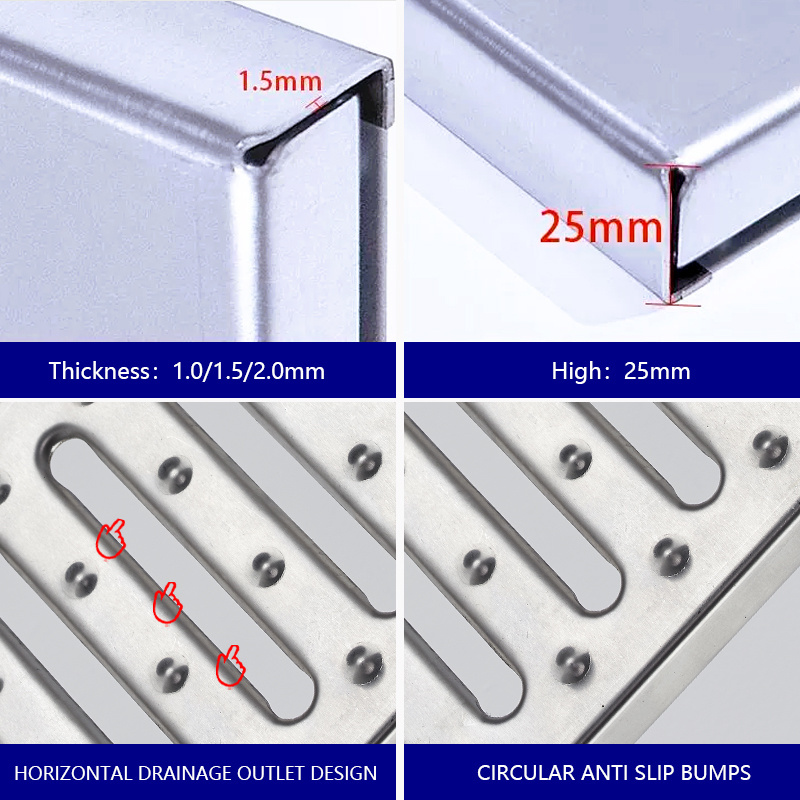 jinyoubang Customized grate rain grate sink Drain Grates 304 stainless steel trench cover Drainage cover for kitchen drain