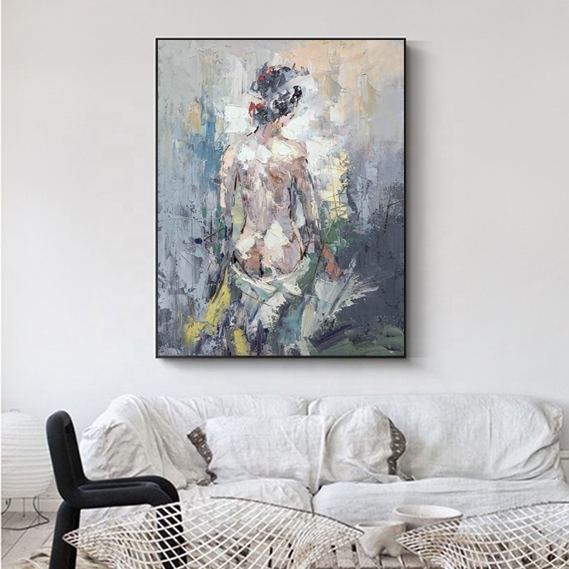 Abstract nude paintings sex Art Chinese Girl Women Body Oil Painting Outdoor Wall Art on Canvas for Bathroom Home Decor