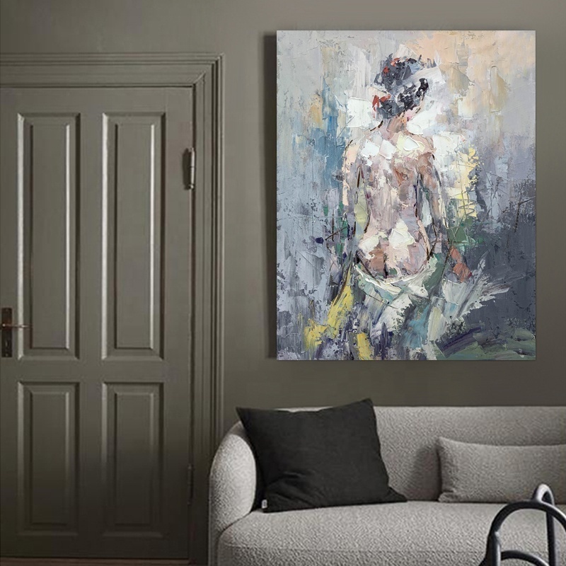 Abstract nude paintings sex Art Chinese Girl Women Body Oil Painting Outdoor Wall Art on Canvas for Bathroom Home Decor